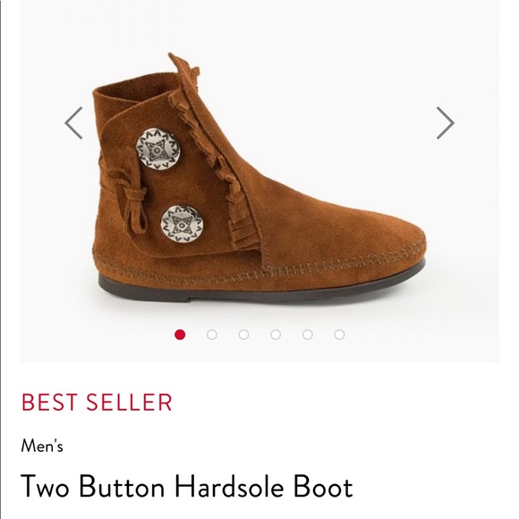 minnetonka two button hardsole boot men